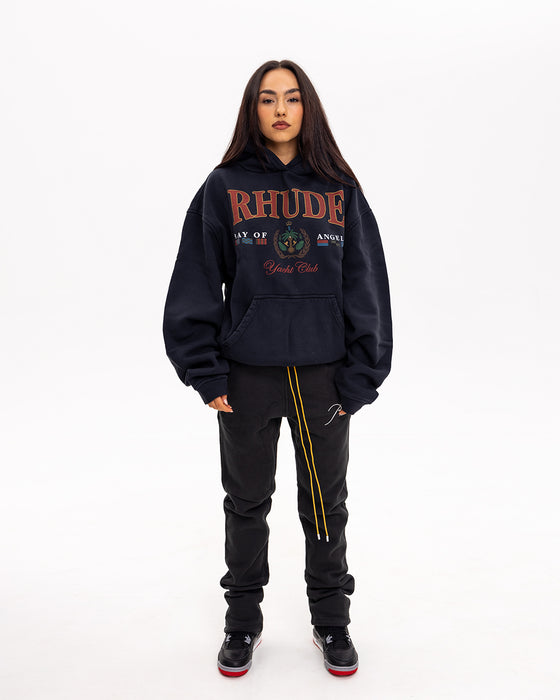 Rhude Bay of Angels Yacht Hoodie Vintage Black
