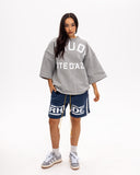 Rhude Tricou Boxy cu Mâneci Medii Cote D’Azur Gri Melanj