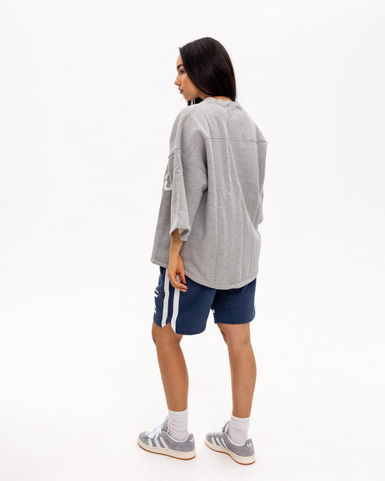 Rhude Cote D’Azur Mid-Sleeve Boxy Tee Heather Grey