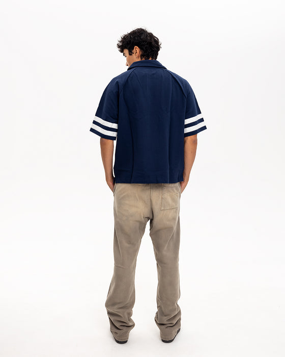 Rhude Cote D’Azur Pique Raglan Polo Navy Off White