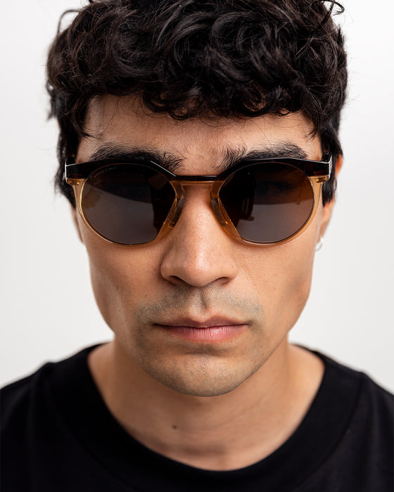 Oakley HSTN Dark Amber/Light Curry Injected Mens Sunglasses