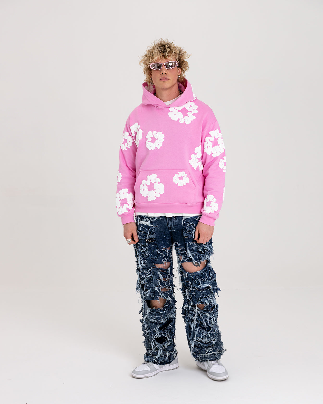 denim tearsピンクhoodie Denim Tears The Cotton Wreath Zip Sweatshirt Pink Camo メンズ