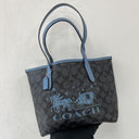 Coach Blue Canvas Cm183 Canvas Mini Tote Shoulder Xmas
