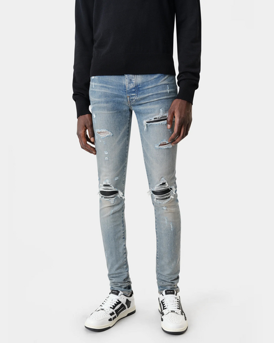 Amiri MX1 Plaid Print Jean Clay Indigo
