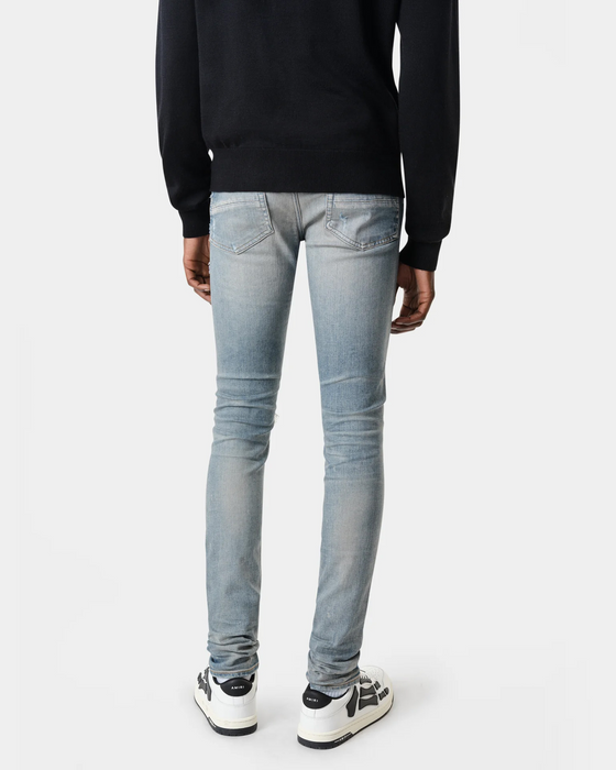 Amiri MX1 Plaid Print Jean Clay Indigo