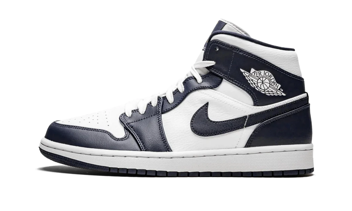 Air Jordan 1 Mid White Metallic Gold Obsidian