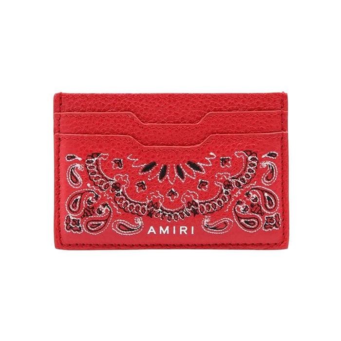 Amiri Leather Bandana Cardholder Red