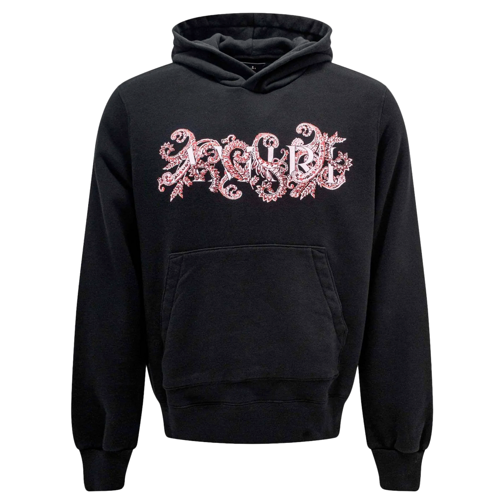 Amiri Paisley Allover Hoodieペイズリーパーカーアミリ AMIRI アミリ ペイズリー柄プルオーバーフーディ ブラック