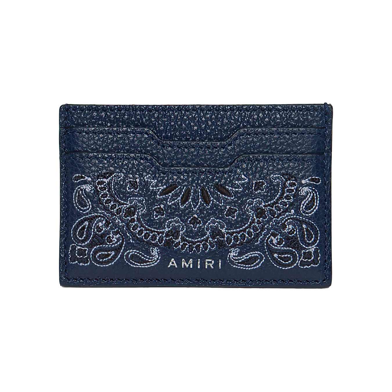Amiri Leather Bandana Cardholder Navy - True to Sole - 1