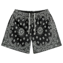 Bravest Studios Screenprinted Paisley Two-Tone Black Shorts