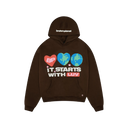 Hanorac Broken Planet It Starts With Luv Maro Mocha