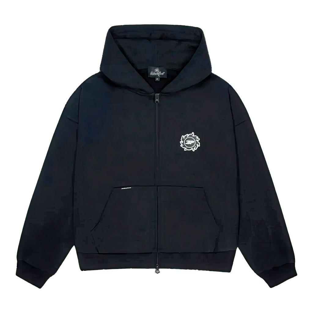 Broken Planet Sun Zip-Up Hoodie Black - True to Sole