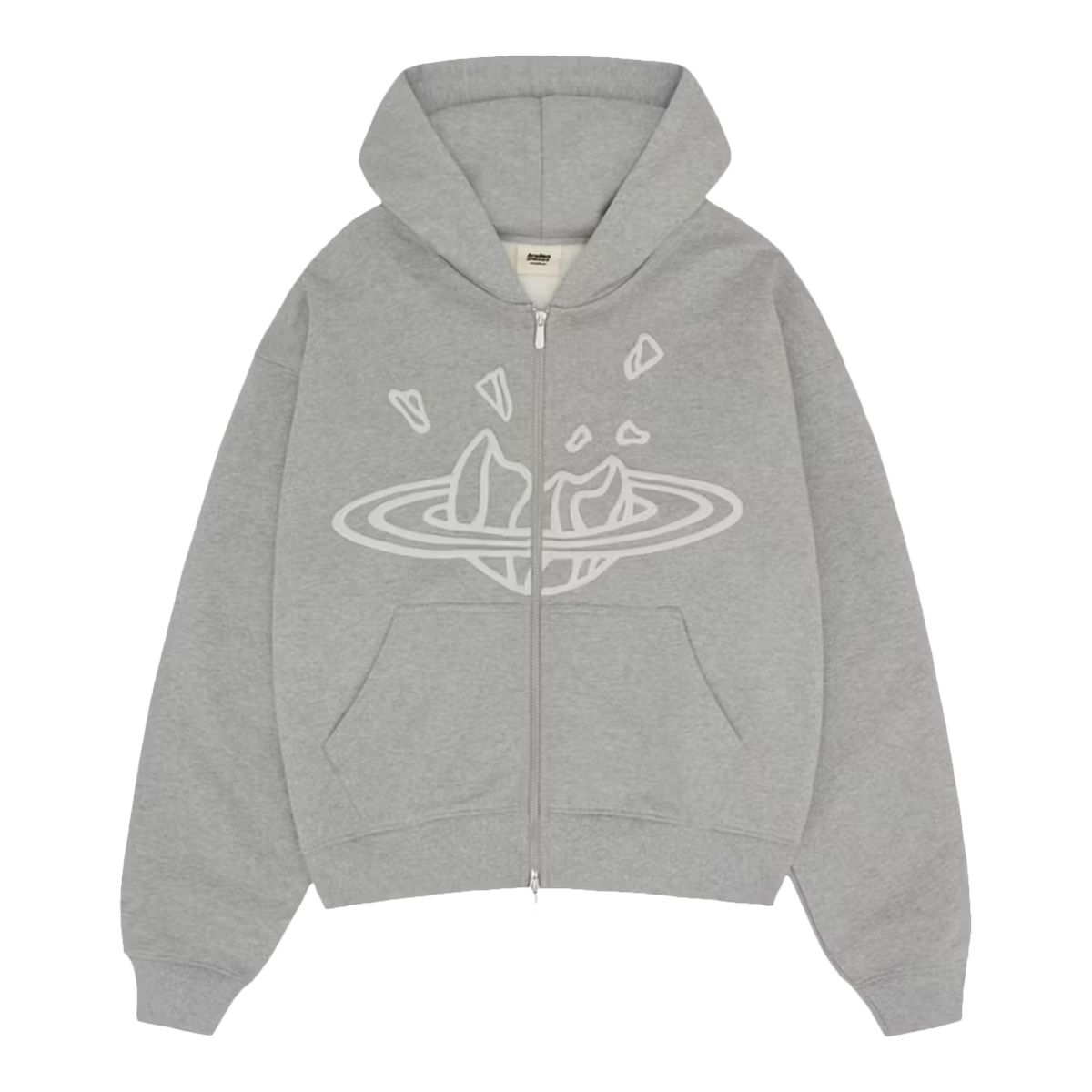 Broken Planet Zip Up Hoodie Heather Grey- True to Sole