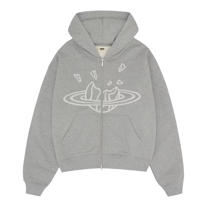 Broken Planet Zip Up Hoodie Heather Grey