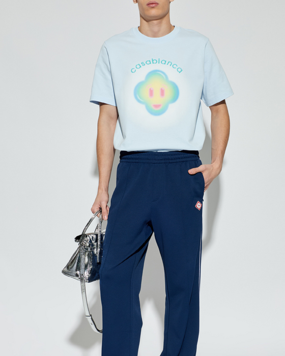 Casablanca Airbrush Smiley Classic T-shirt Light Blue