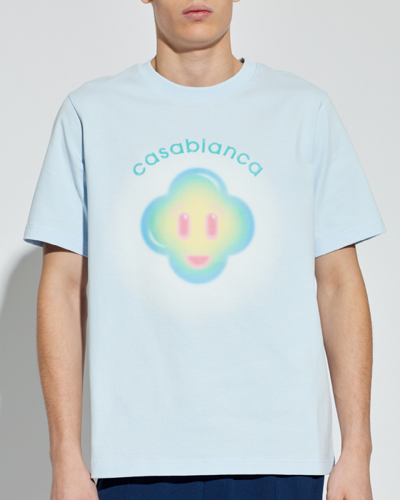Casablanca Airbrush Smiley Classic T-shirt Light Blue