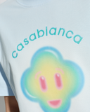 Casablanca Airbrush Smiley Classic T-shirt Light Blue