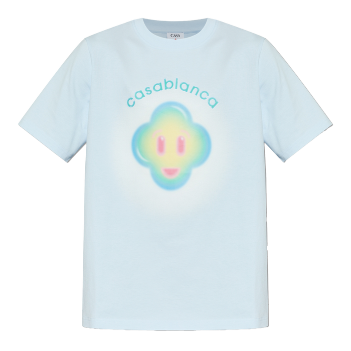 Casablanca Airbrush Smiley Classic T-shirt Light Blue