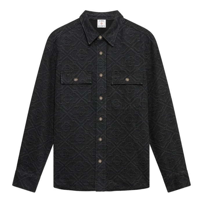 Casablanca Black Laser Long Sleeve Denim Shirt