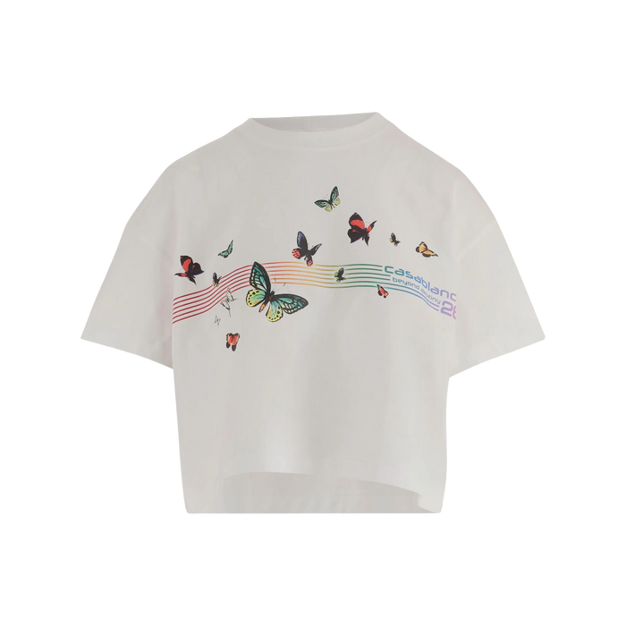 Casablanca Butterfly Boxy Cropped T-shirt