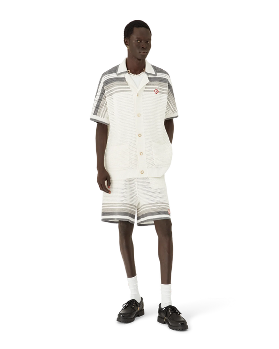 Casablanca Tennis Crochet Shirt White