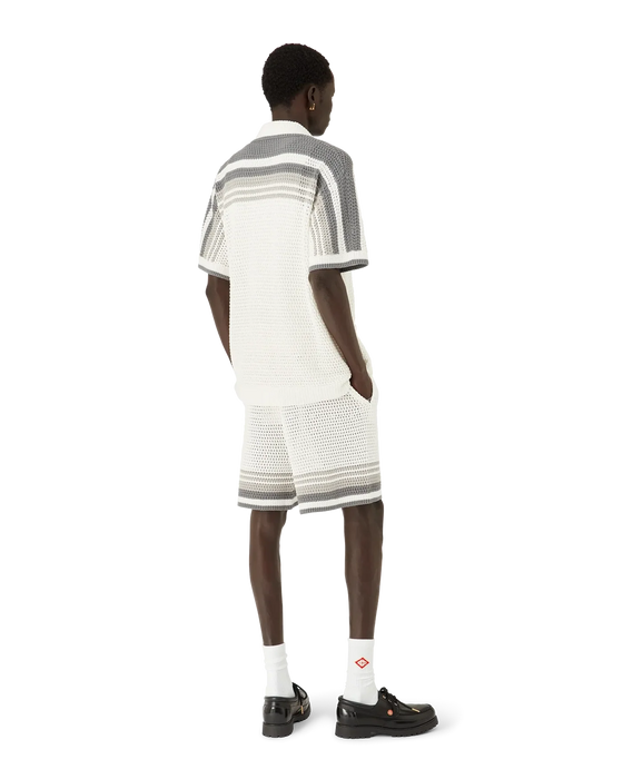 Casablanca Tennis Crochet Shirt White