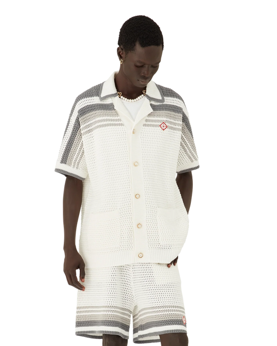 Casablanca Tennis Crochet Shirt White