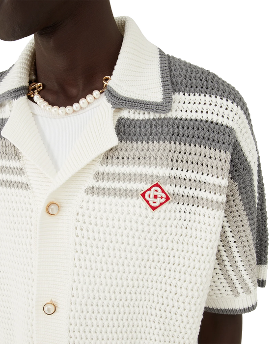 Casablanca Tennis Crochet Shirt White