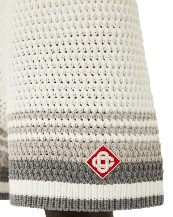 Casablanca Tennis Crochet Shorts White