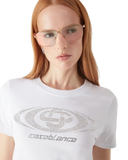 Casablanca Tricou Mulat cu Logo Crystal Warped
