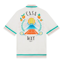 Casablanca Casa Way Short-Sleeve Silk Shirt White