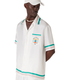 Casablanca Casa Way Short-Sleeve Silk Shirt White