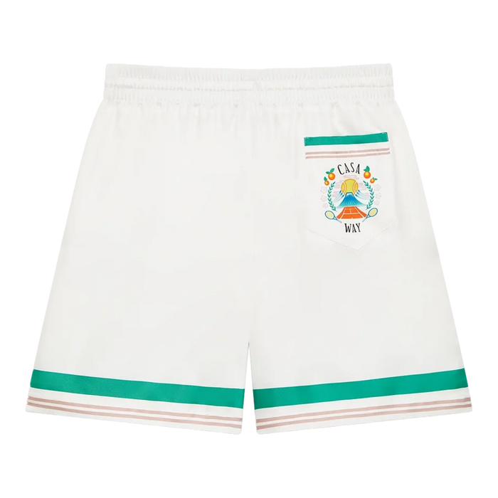 Casablanca Casa Way Silk Shorts White