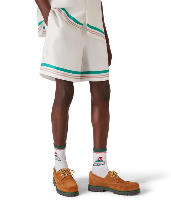 Casablanca Casa Way Silk Shorts White