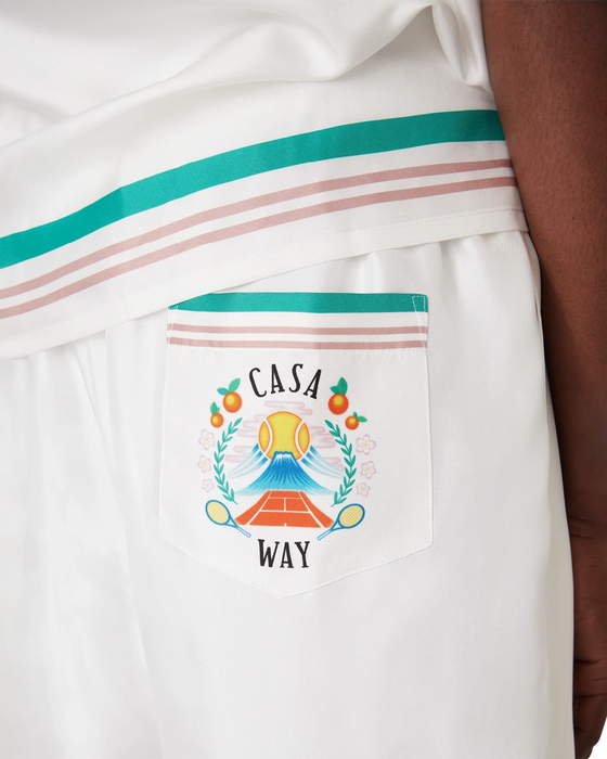 Casablanca Casa Way Silk Shorts White