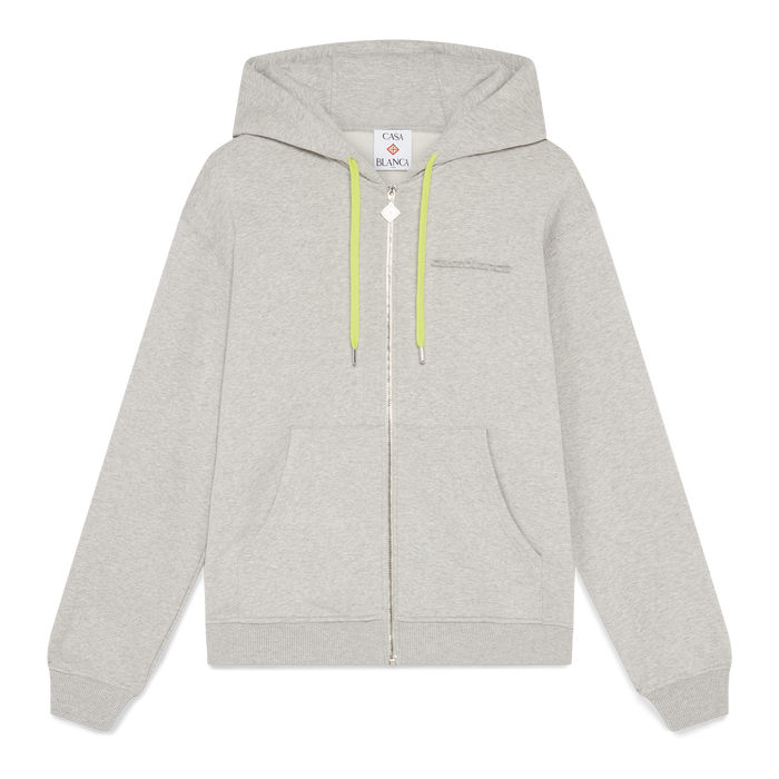 Casablanca Cashmere Blend Zip Up Hooded Sweatshirt SP26