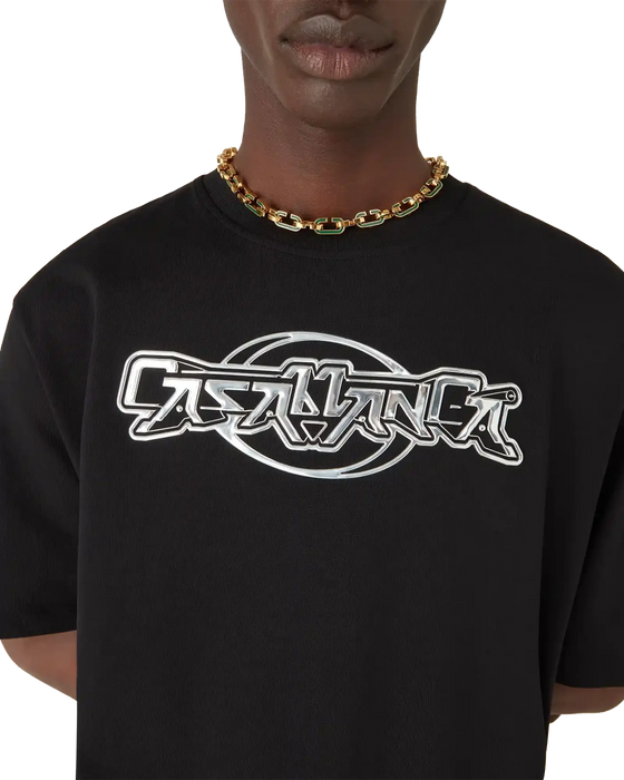 Casablanca Chrome Oversized Short Sleeve T-Shirt Black