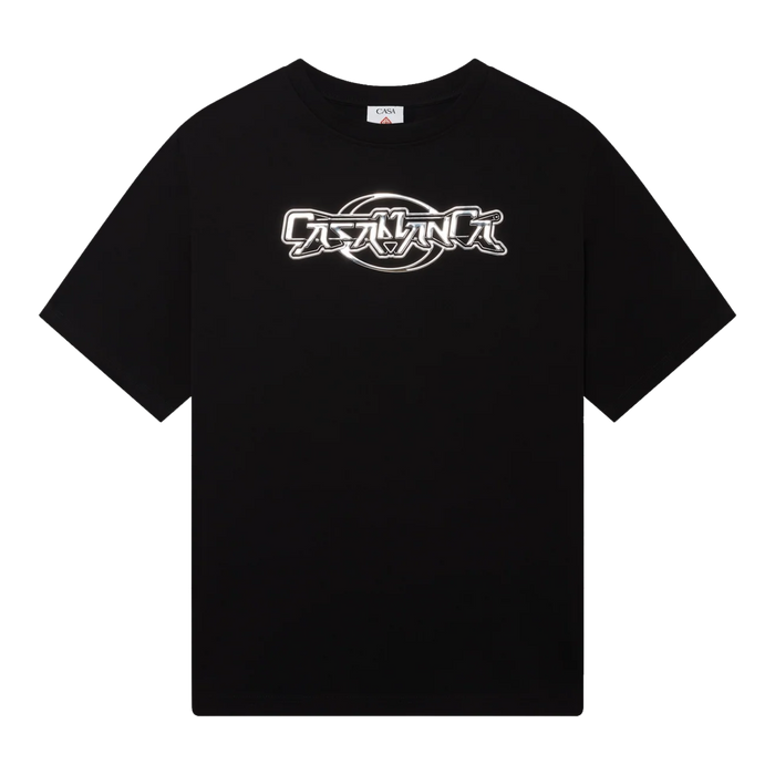 Casablanca Chrome Oversized Short Sleeve T-Shirt Black
