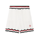 Casablanca Cotton Chevron Crochet Shorts White