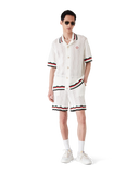 Casablanca Cotton Chevron Crochet Shorts White
