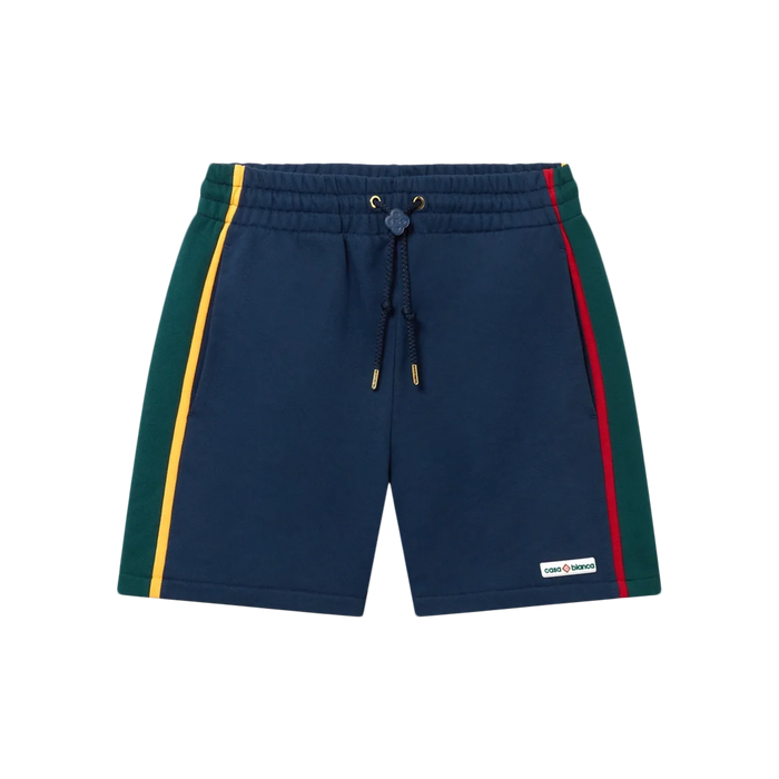 Casablanca Cotton Loopback Colourblock Panel Sweatshorts Navy