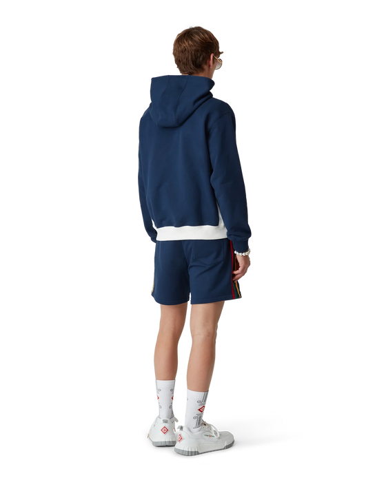 Casablanca Cotton Loopback Colourblock Panel Sweatshorts Navy