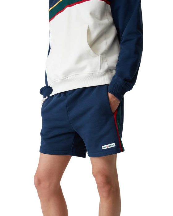 Casablanca Cotton Loopback Colourblock Panel Sweatshorts Navy