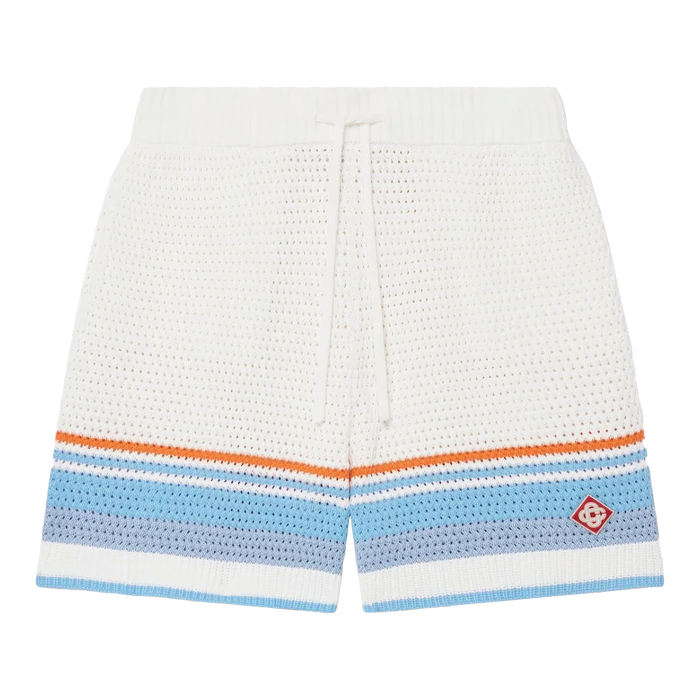 Casablanca Cotton Tennis Crochet Shorts Blue