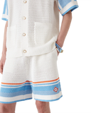 Casablanca Cotton Tennis Crochet Shorts Blue