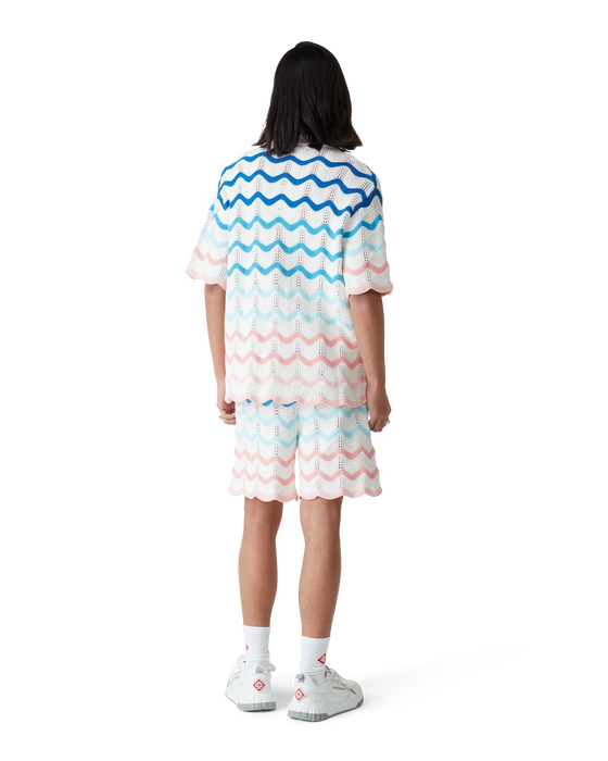 Casablanca Cotton Wave Crochet Shirt Multi