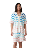 Casablanca Cotton Wave Crochet Shorts Multi