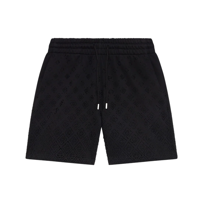 Casablanca Crystal Monogram Sweatshort Black