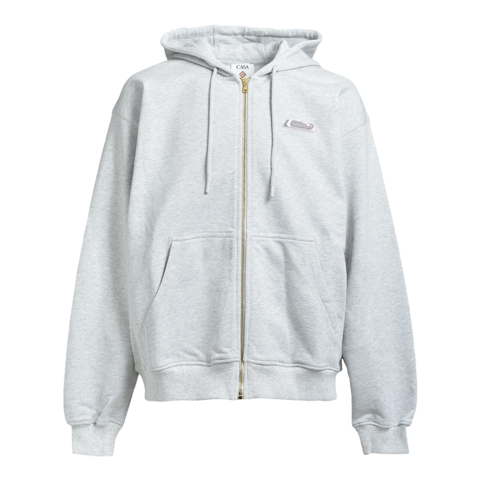 Casablanca Full Zip Hoodie Grey