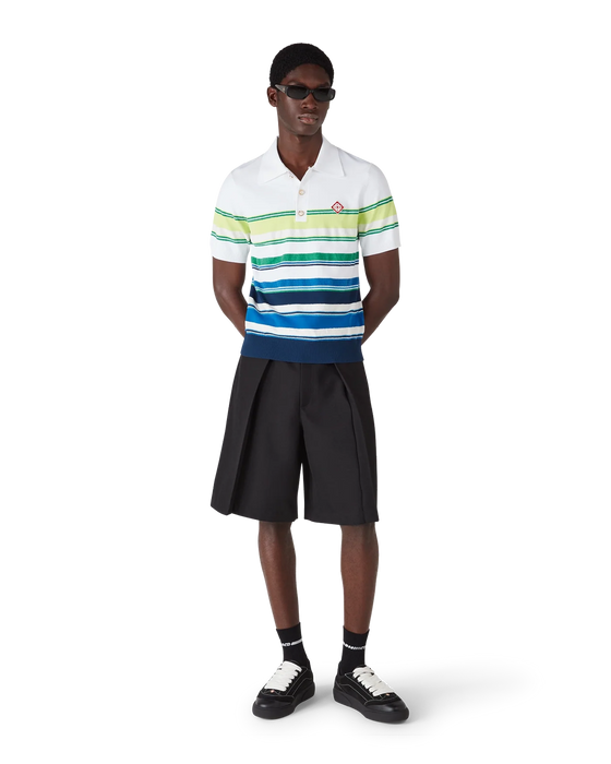 Casablanca Gradient Stripe Short Sleeve Polo Shirt